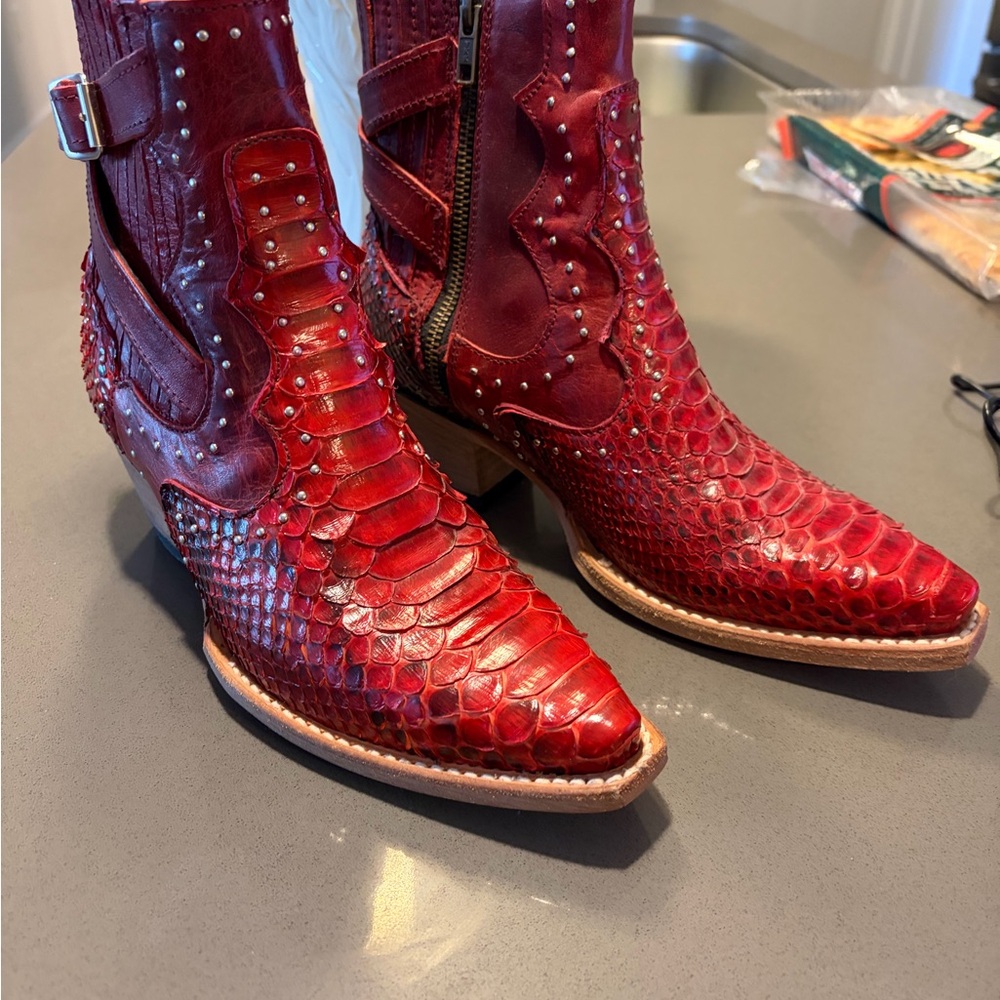 Freebird Morgan Red Python boots - Picture 3 of 5